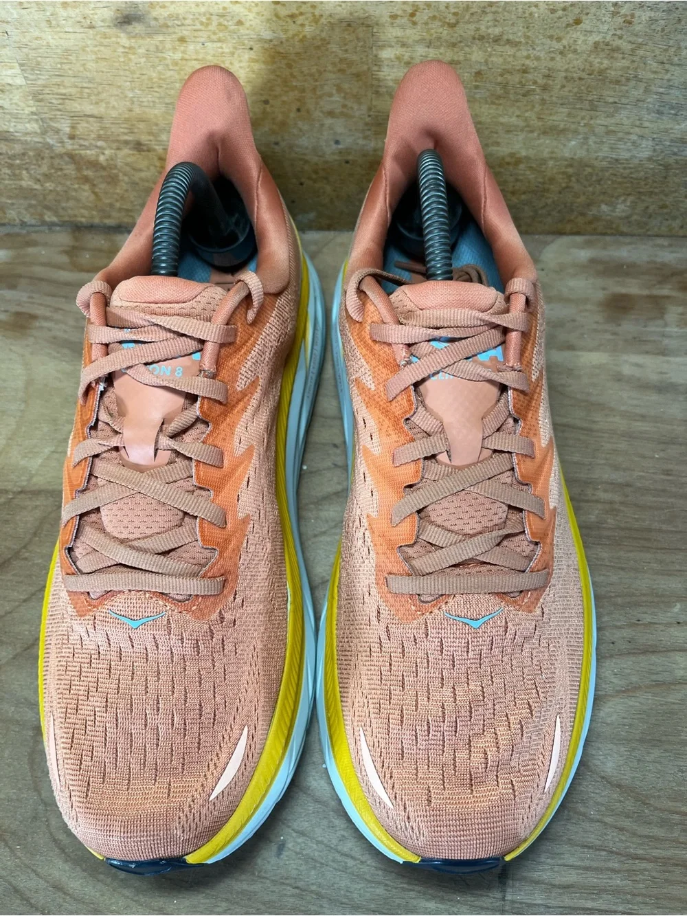 Hoka One One Clifton 8 Womens Size 10 Running Shoes Sun Baked/Shell Coral